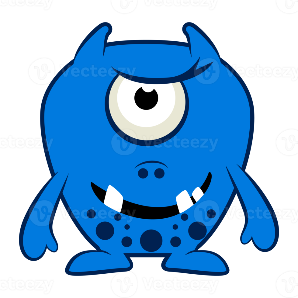 dessin animé bleu monstre. Halloween illustration de bleu monstre. bébé autocollant 20576794 PNG