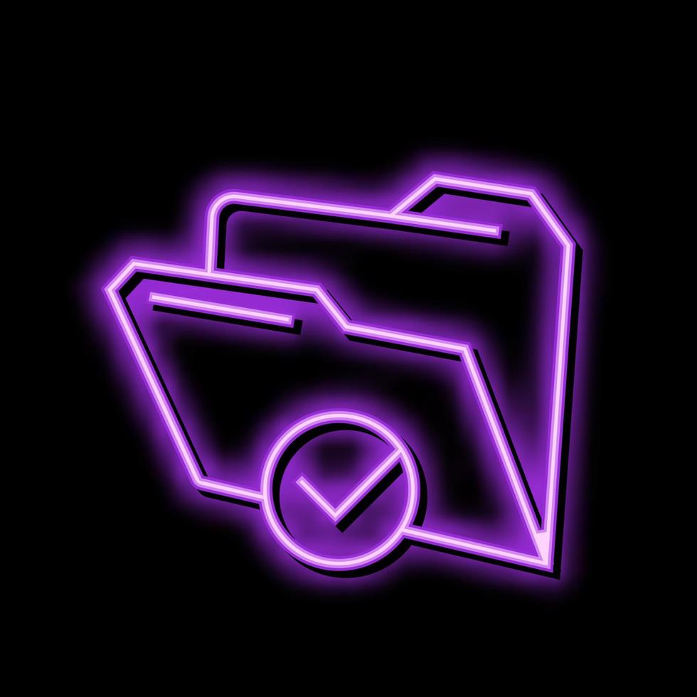 open folder neon glow icon illustration vector