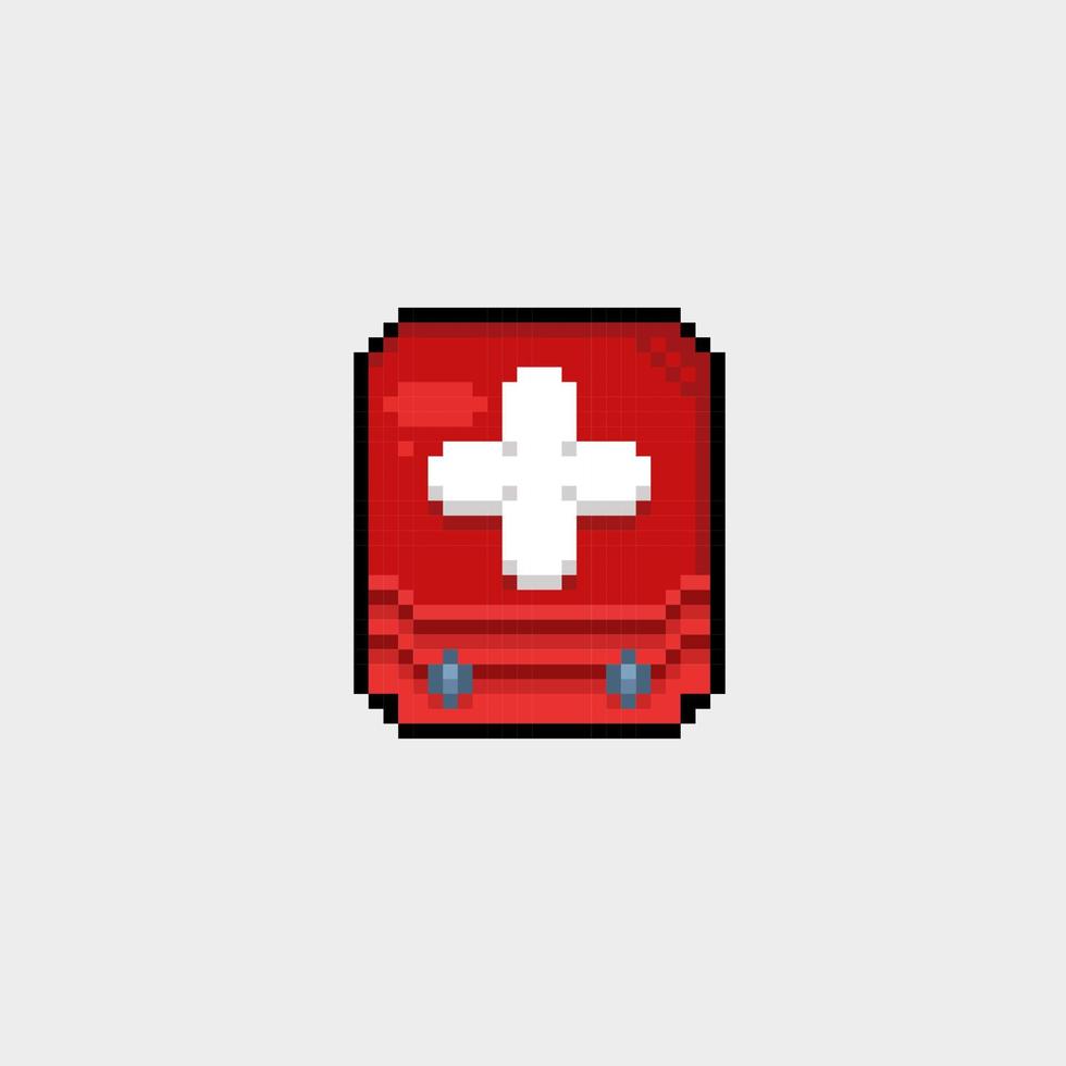 medical box in pixel art style vector