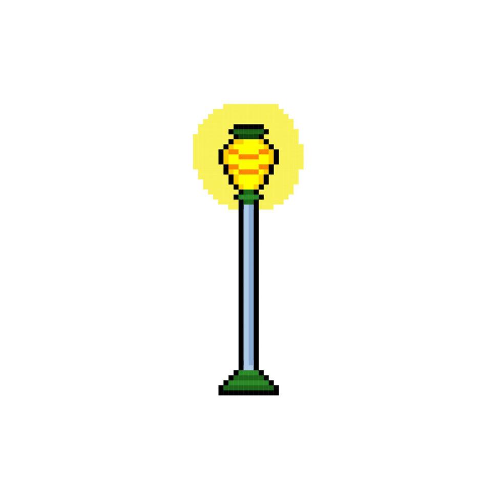 lamp pole in pixel art style vector
