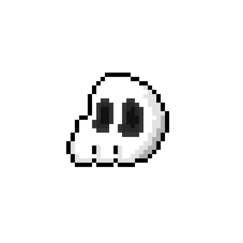skull head in pixel art style vector