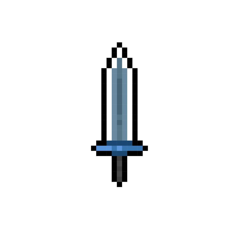 iron sword in pixel art style vector