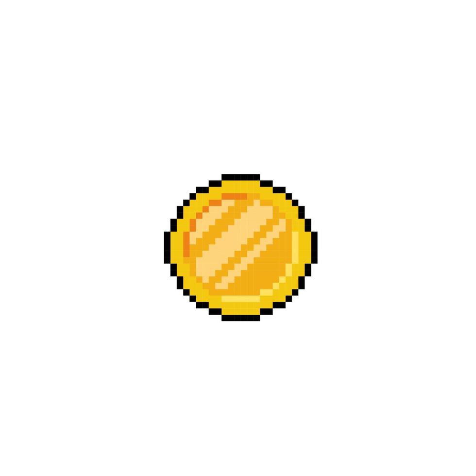 gold coin in pixel art style vector