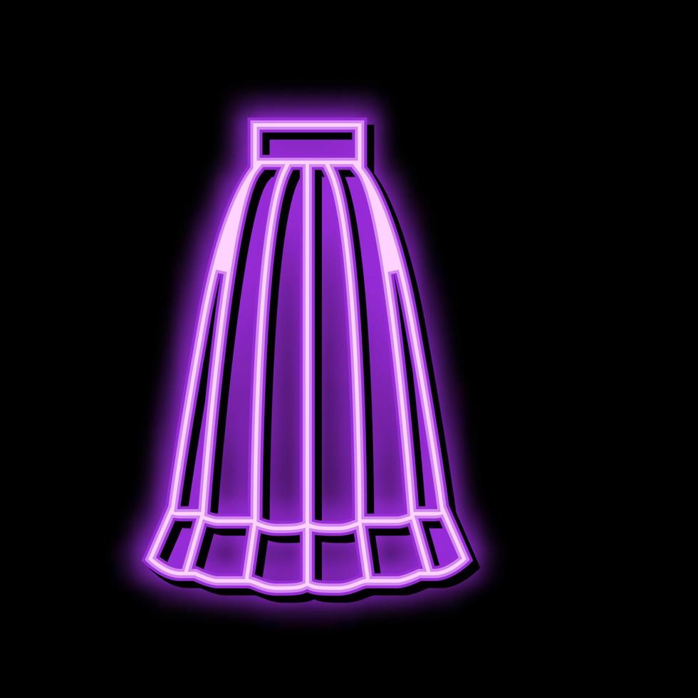 high waisted skirt neon glow icon illustration vector