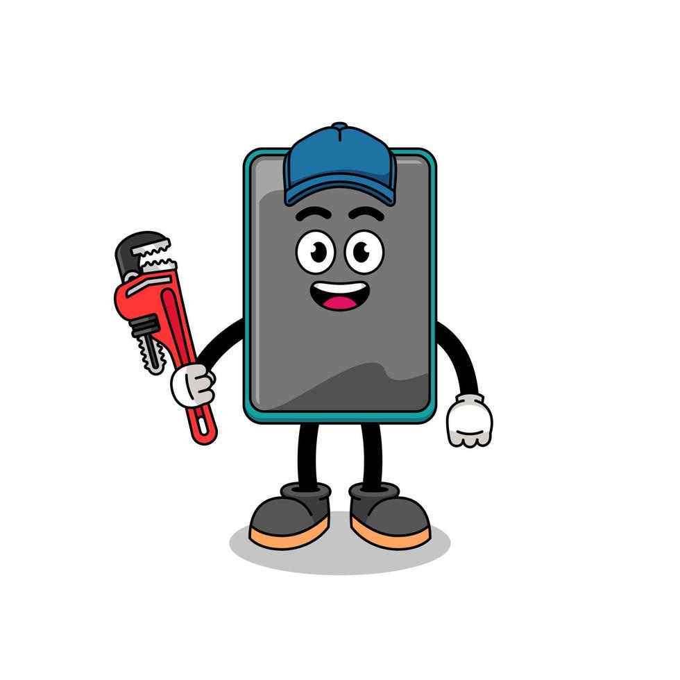 smartphone illustration cartoon as a plumber vector