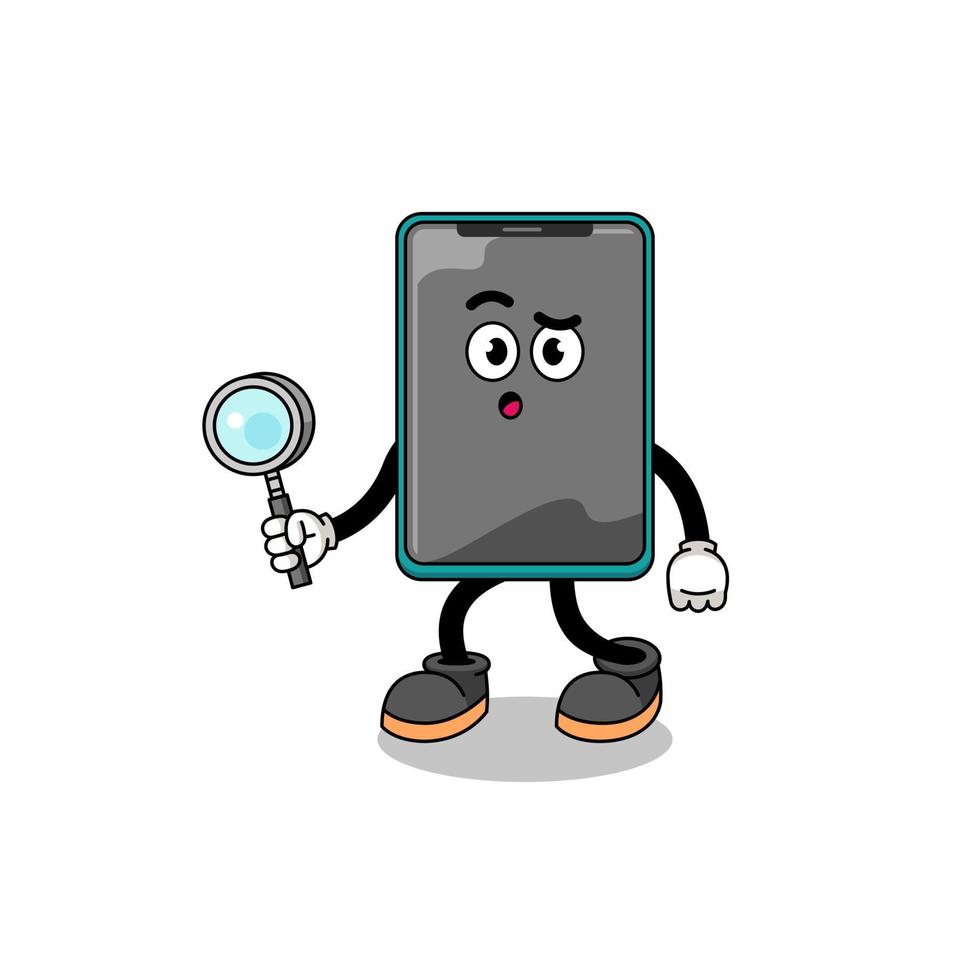 Mascot of smartphone searching vector