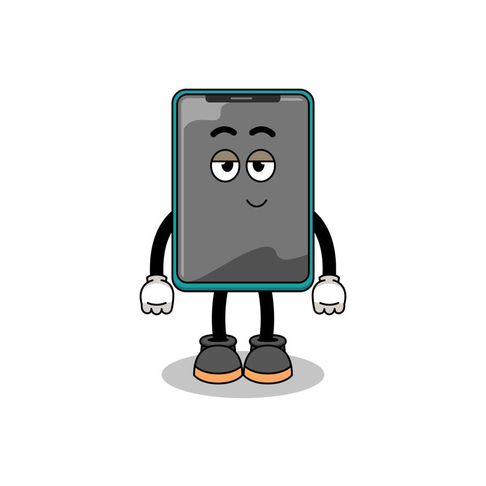 smartphone cartoon couple with shy pose vector