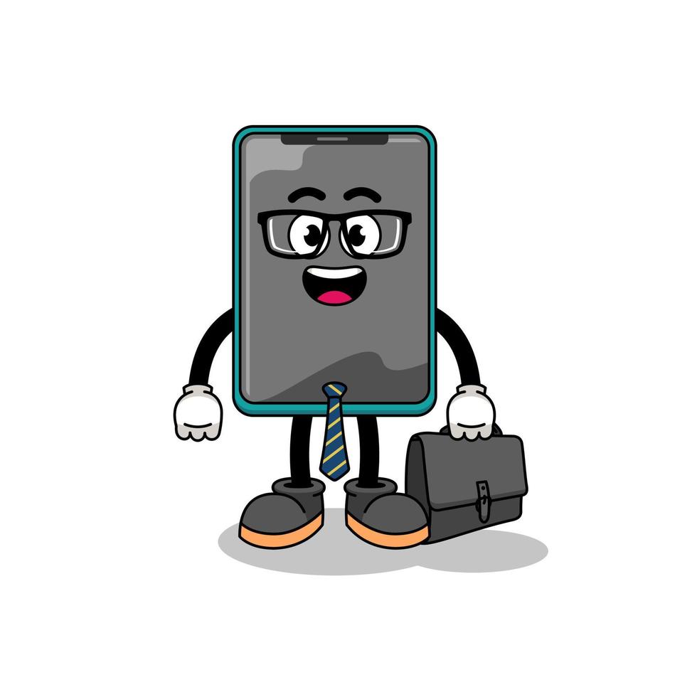 smartphone mascot as a businessman vector