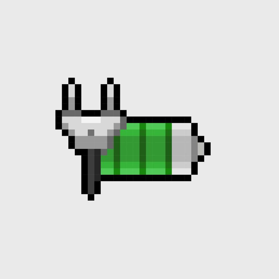 charging battery sign in pixel art style vector