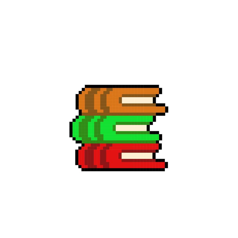 book tile in pixel art style vector