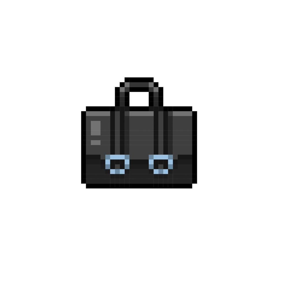 black bag in pixel art style vector