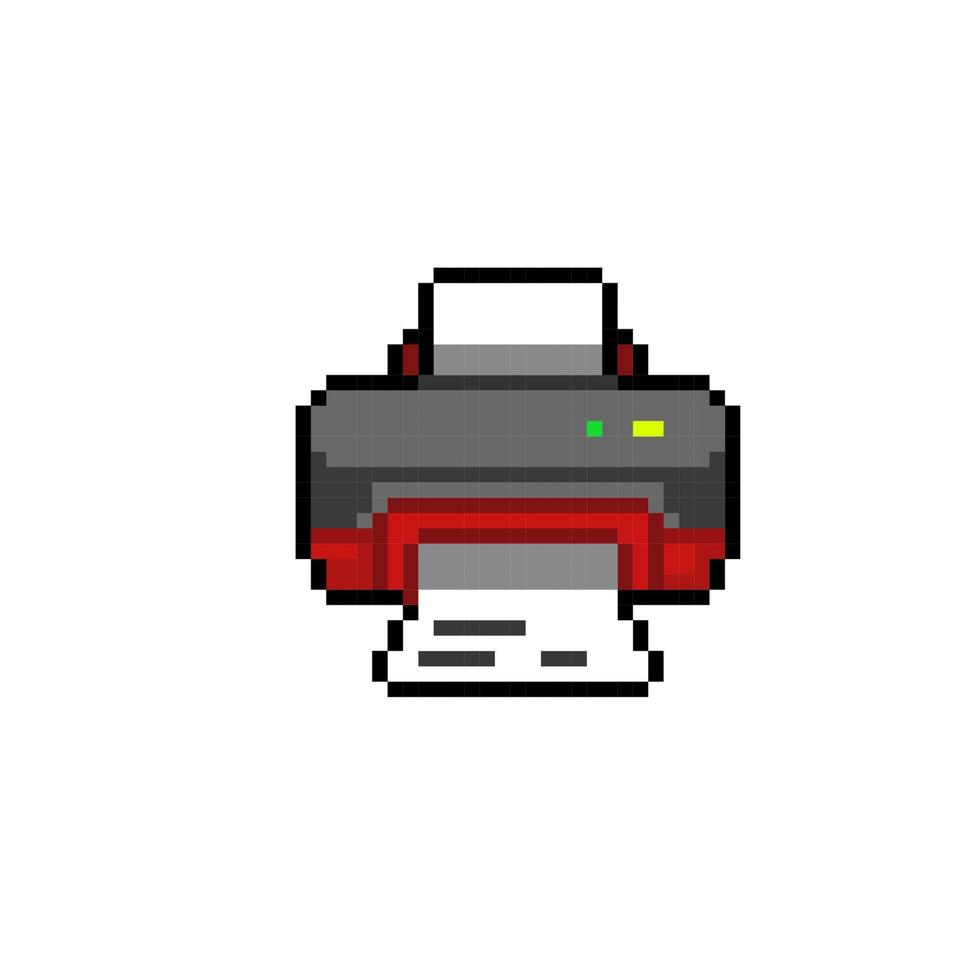 printer tool in pixel art style vector