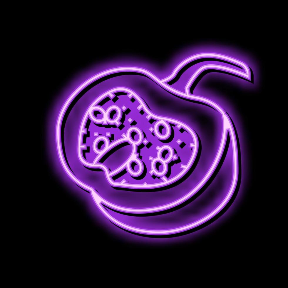 pumpkin cut piece neon glow icon illustration vector