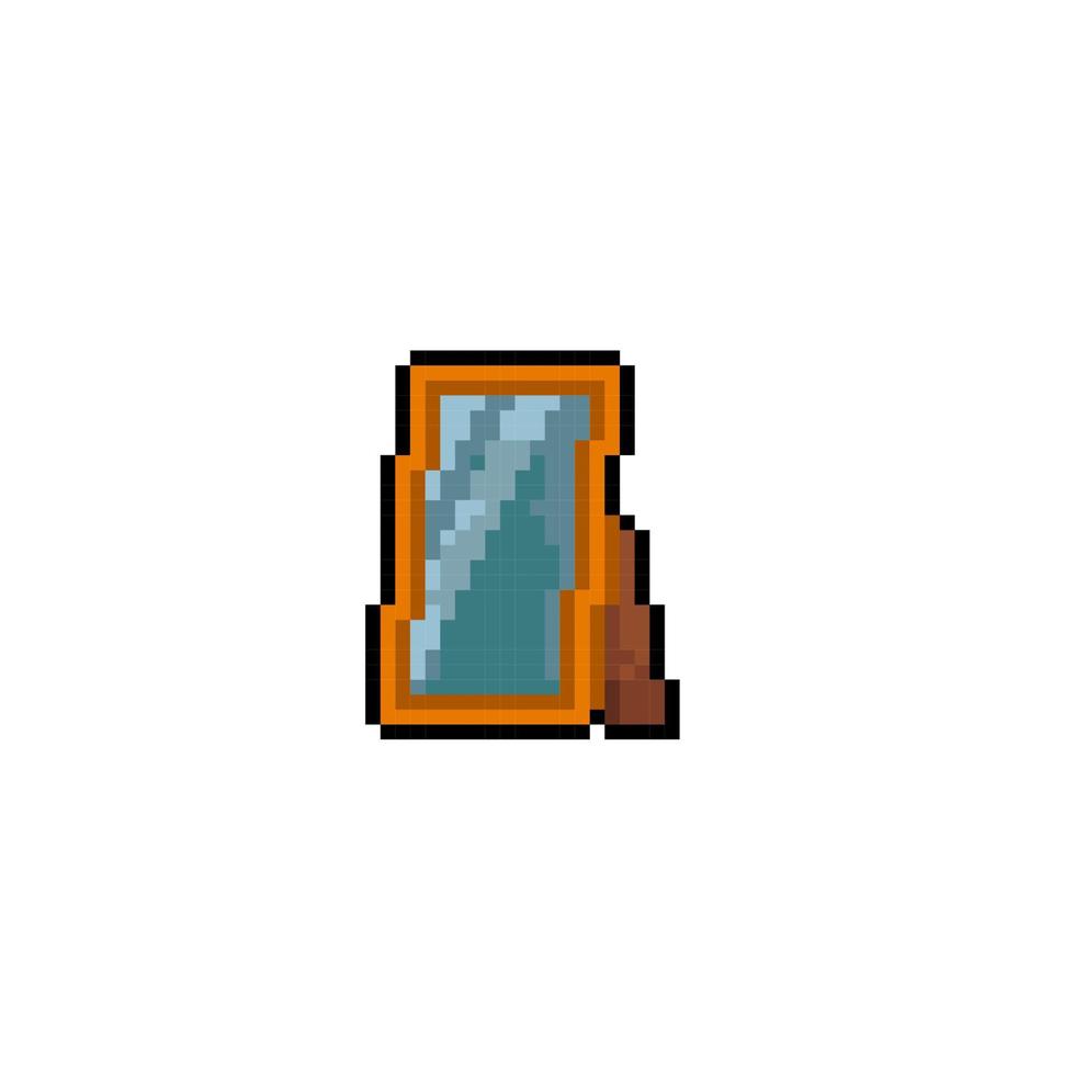 desk frame photo in pixel art style vector