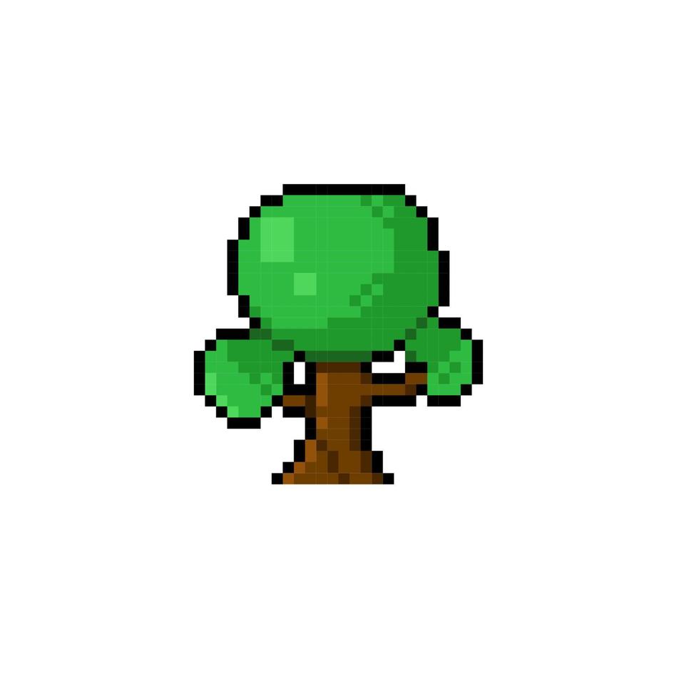 tree in pixel art style vector