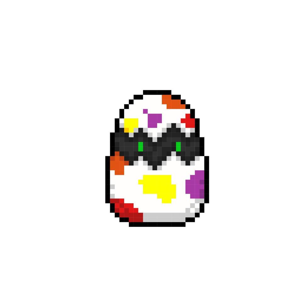 egg creature in pixel art style vector