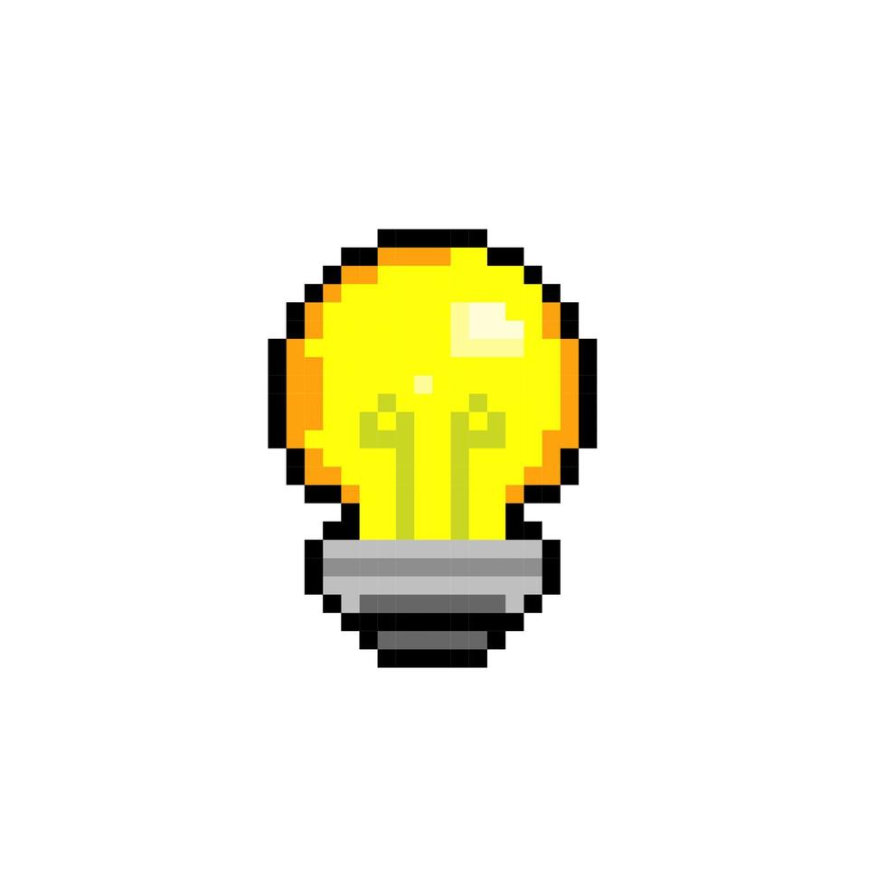 yellow lamp in pixel art style vector