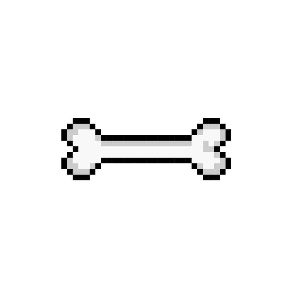 single bone in pixel art style vector