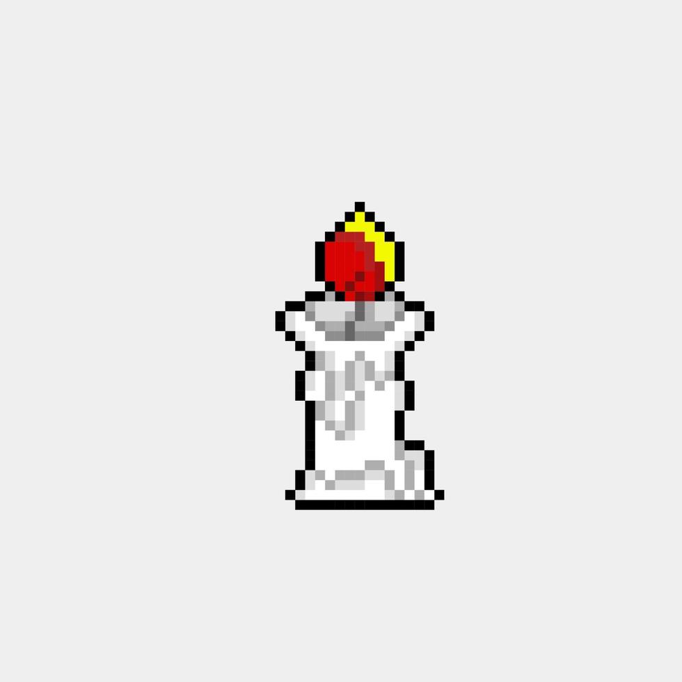single candle in pixel art style vector