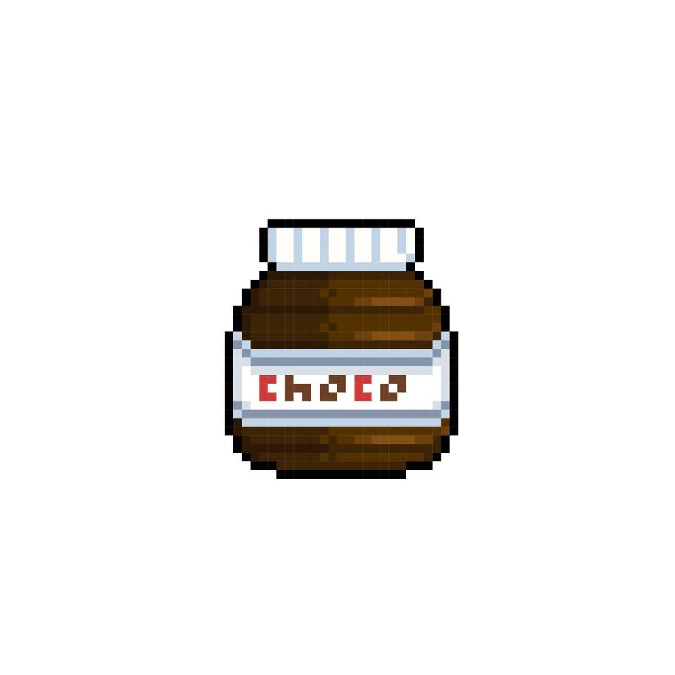 chocolate jam in pixel art style vector