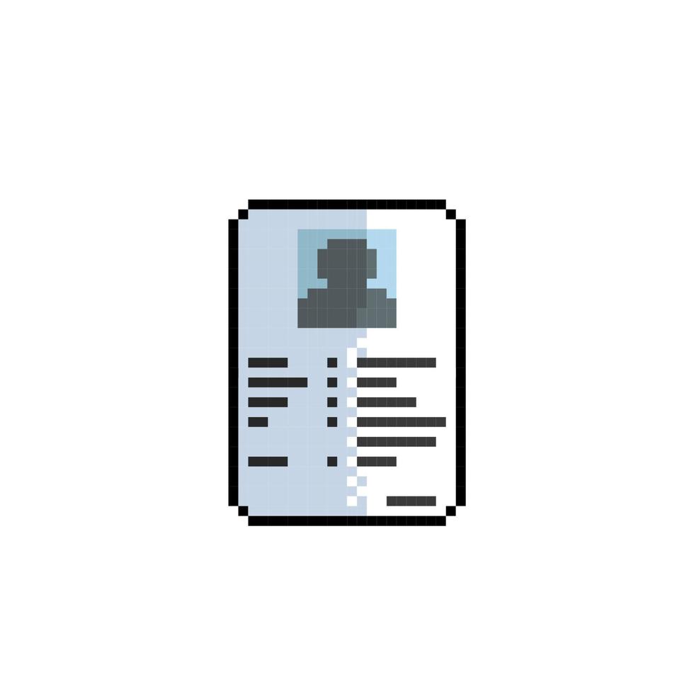 personal document in pixel art style vector