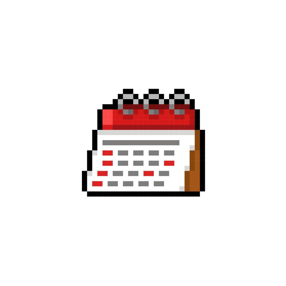 calendar sign in pixel art style vector