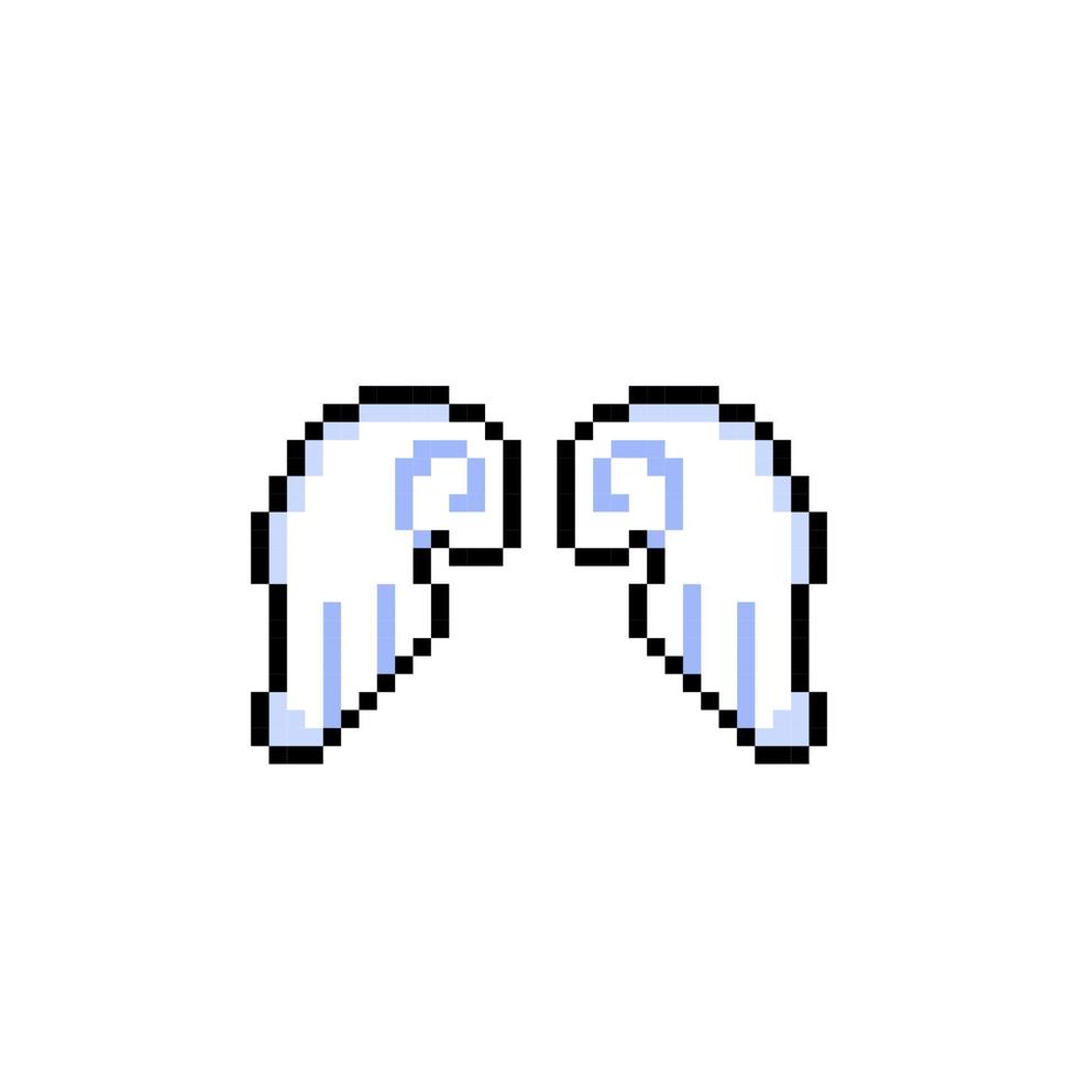 angel wing in pixel art style vector