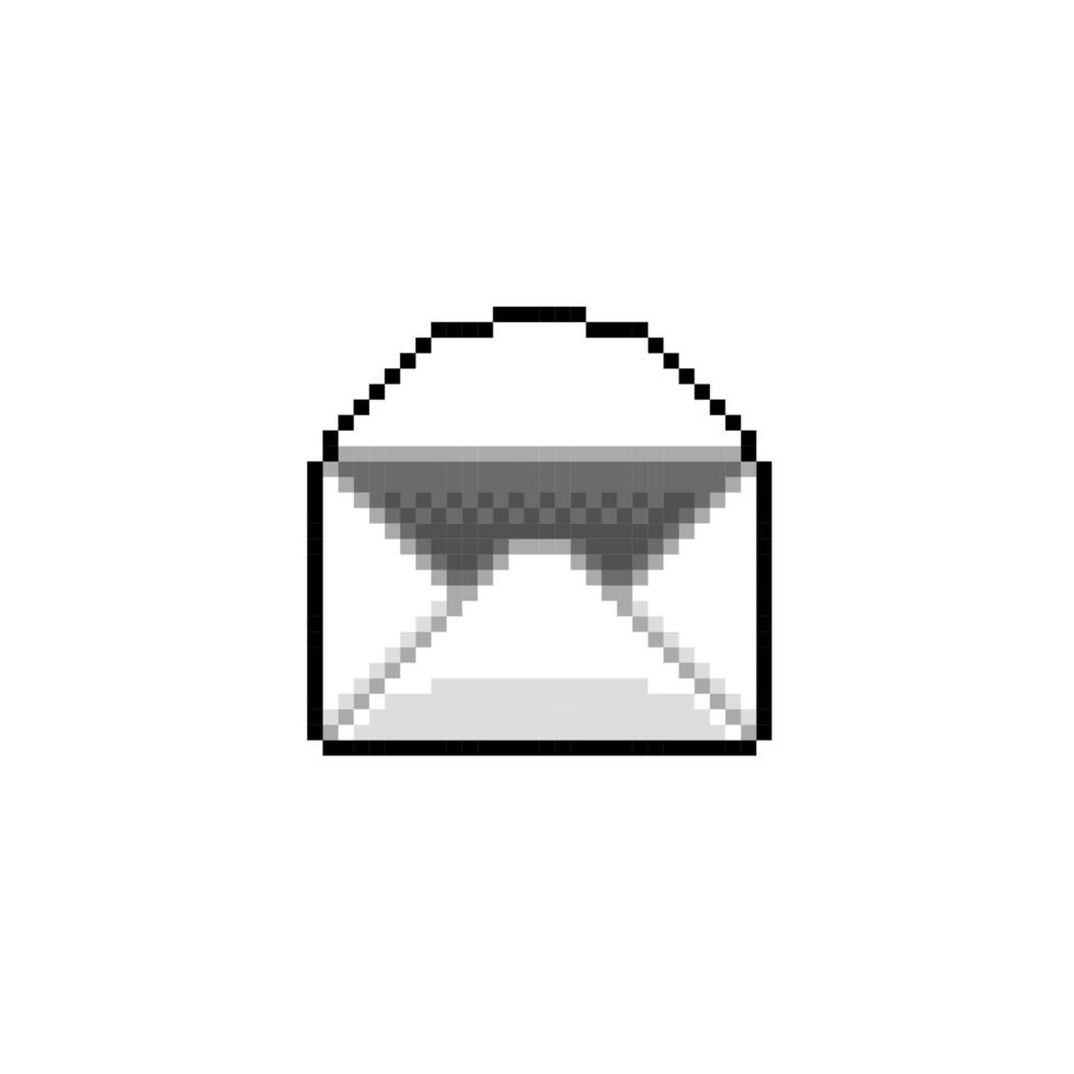 opened letter in pixel art style vector