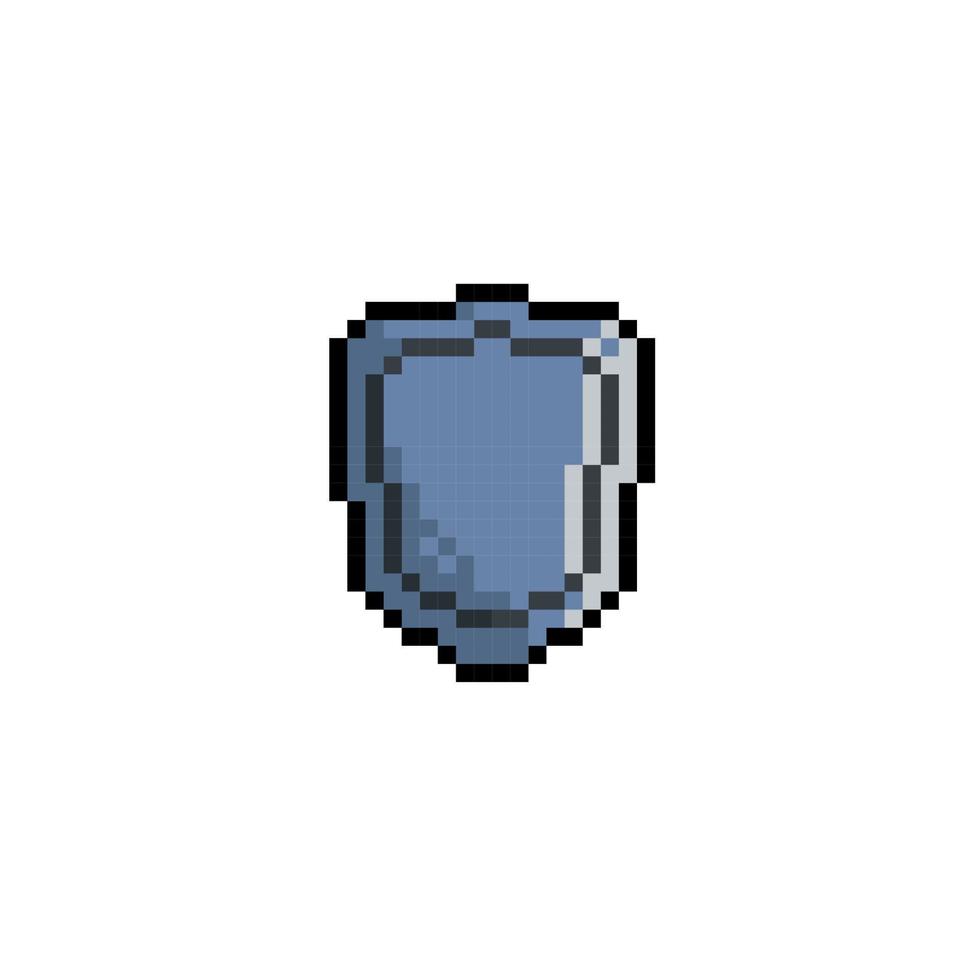 iron shield in pixel art style vector