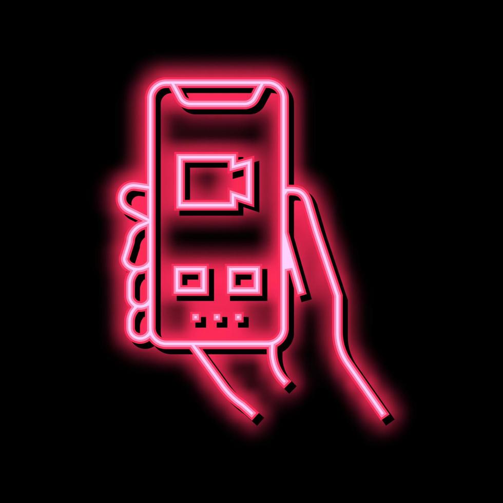 phone video calling neon glow icon illustration vector
