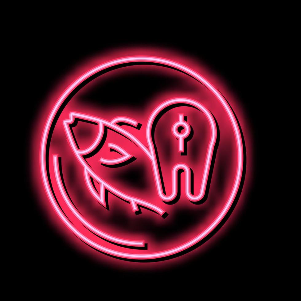 fish department store neon glow icon illustration vector