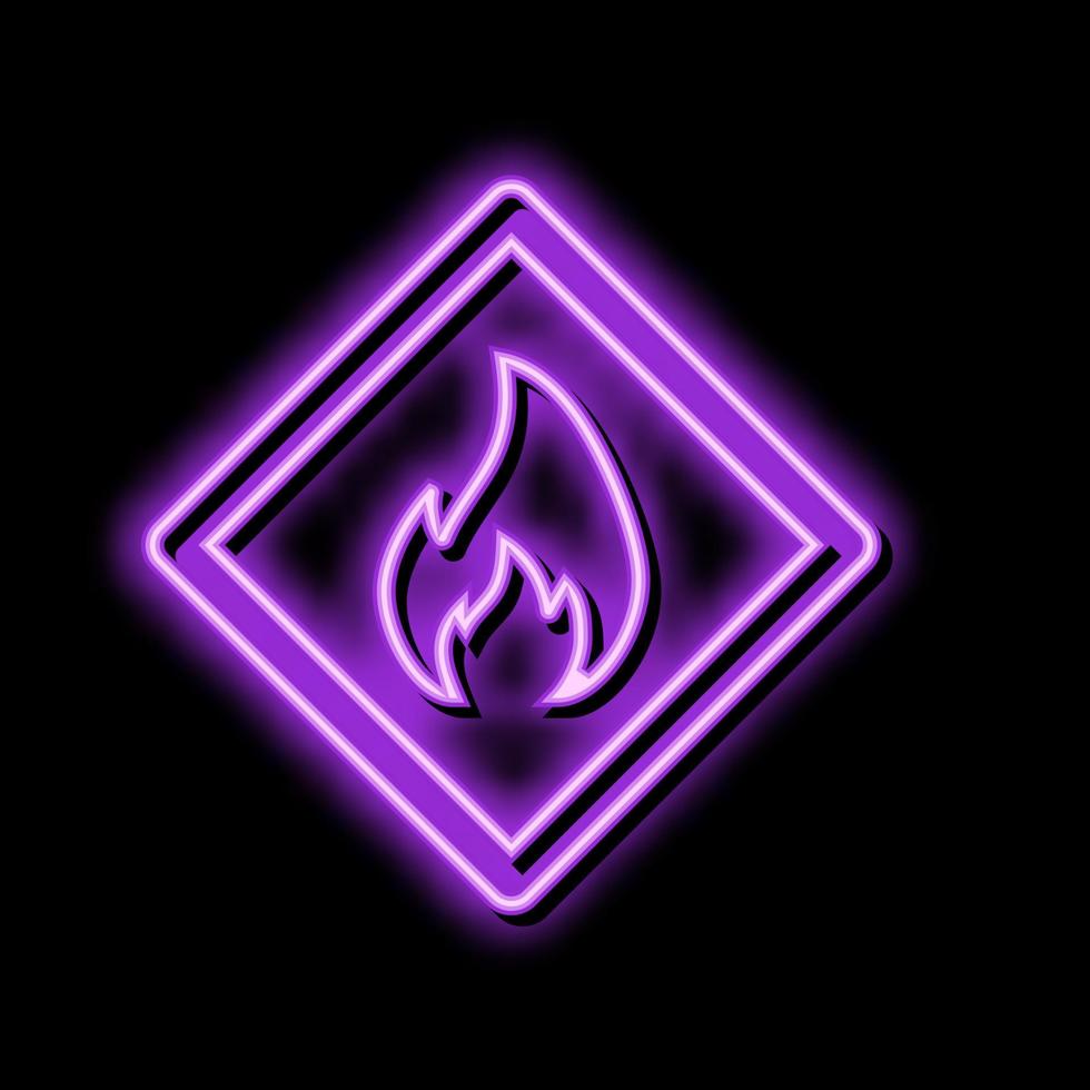 danger fire neon glow icon illustration vector