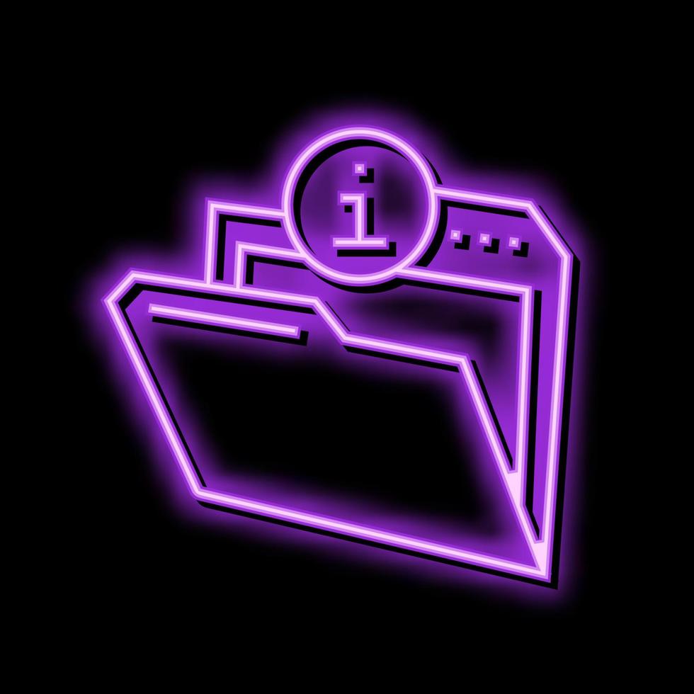 information folder neon glow icon illustration vector