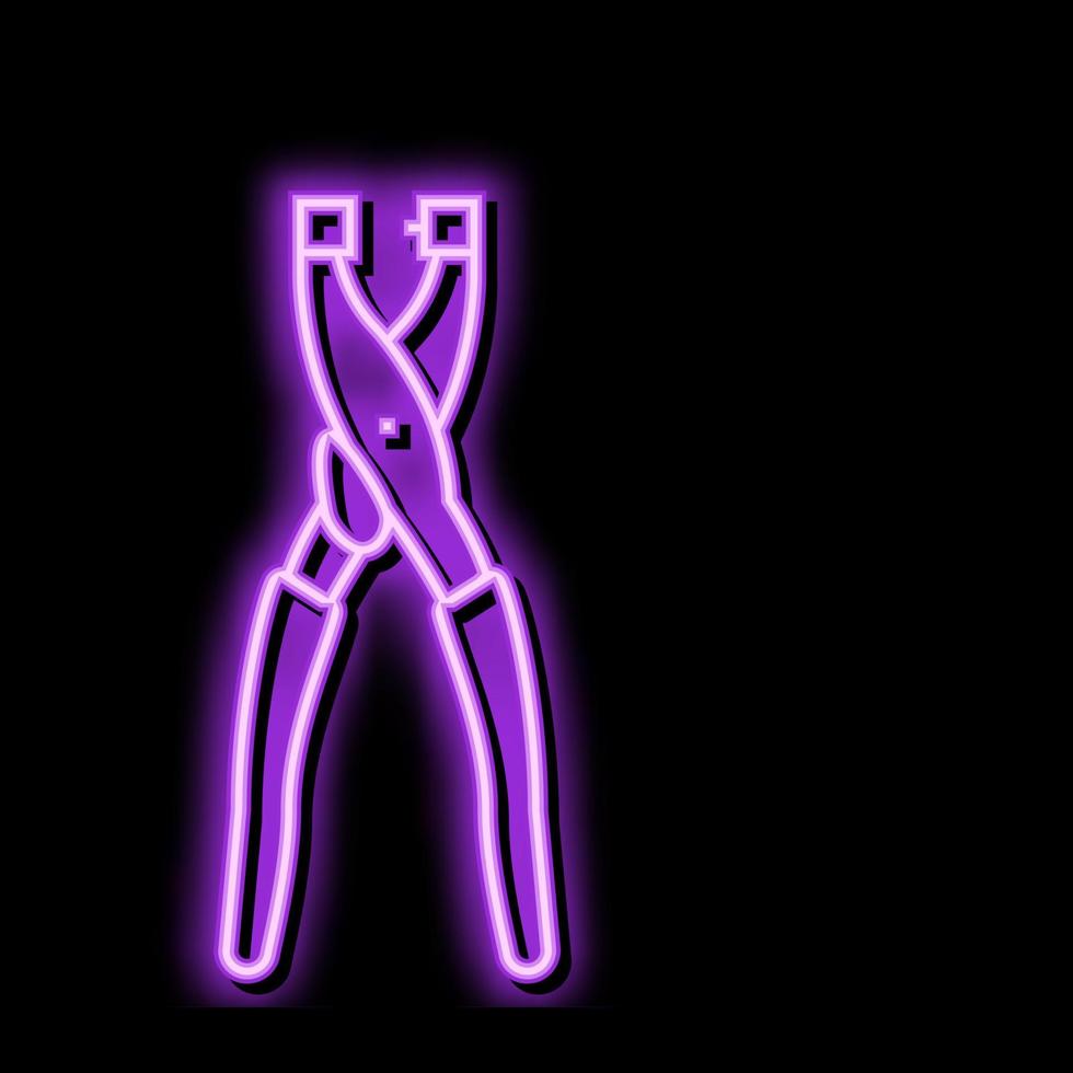 eyelet pliers neon glow icon illustration vector