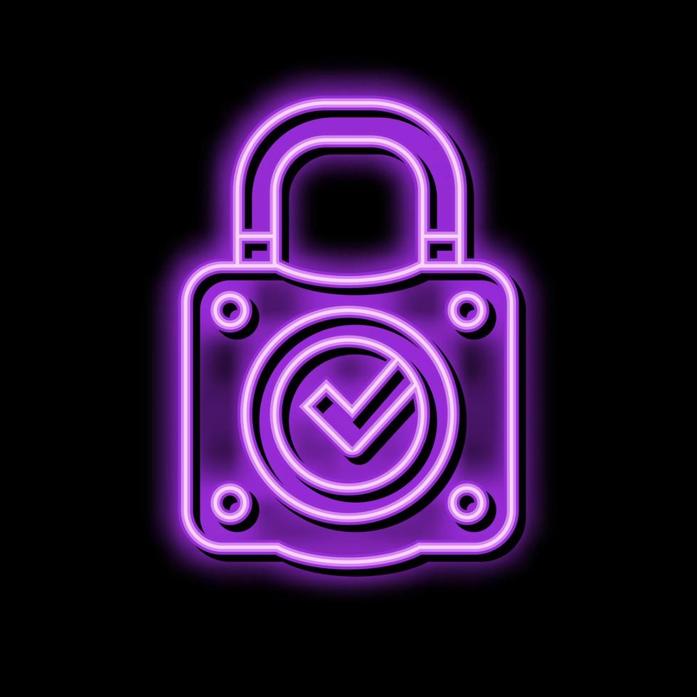 safety padlock neon glow icon illustration vector