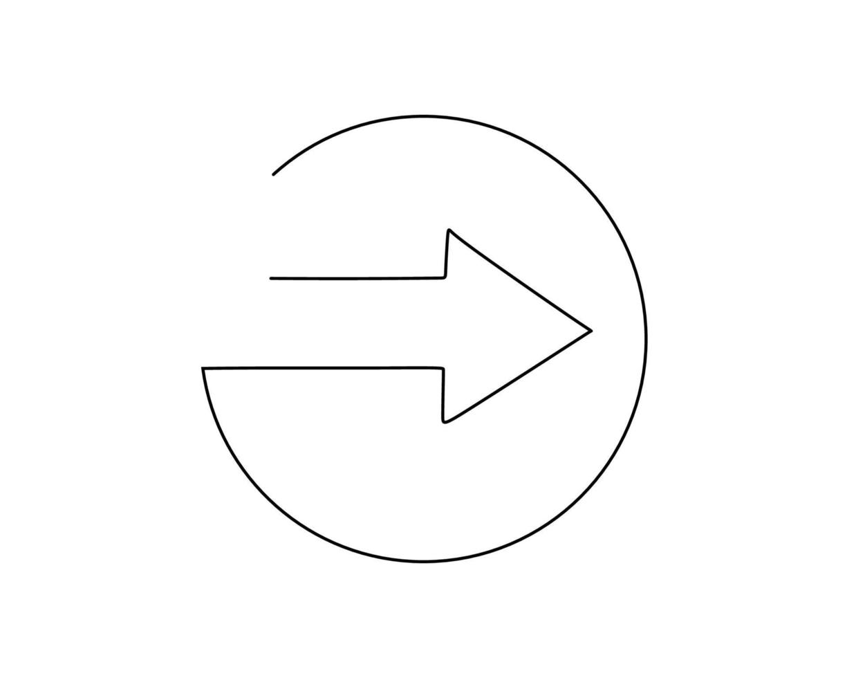 Hand drawing single one line of direction board on white background. vector