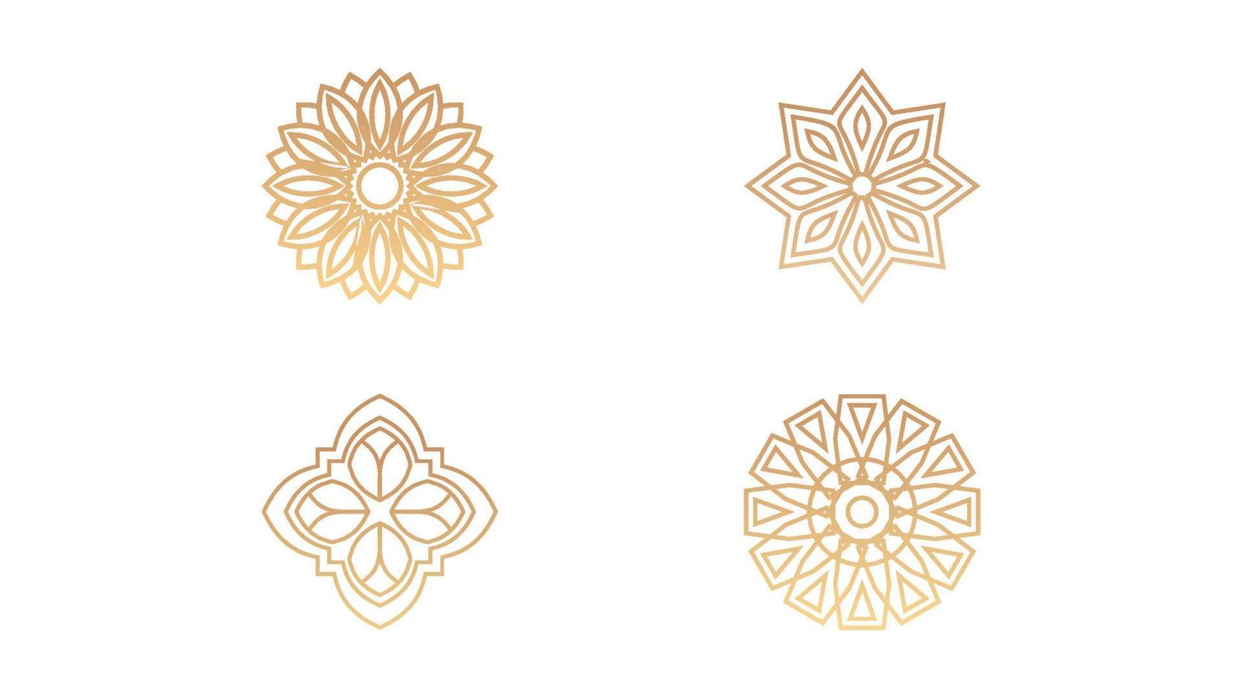 Four islamic shapes ornaments isolated on white background. vector