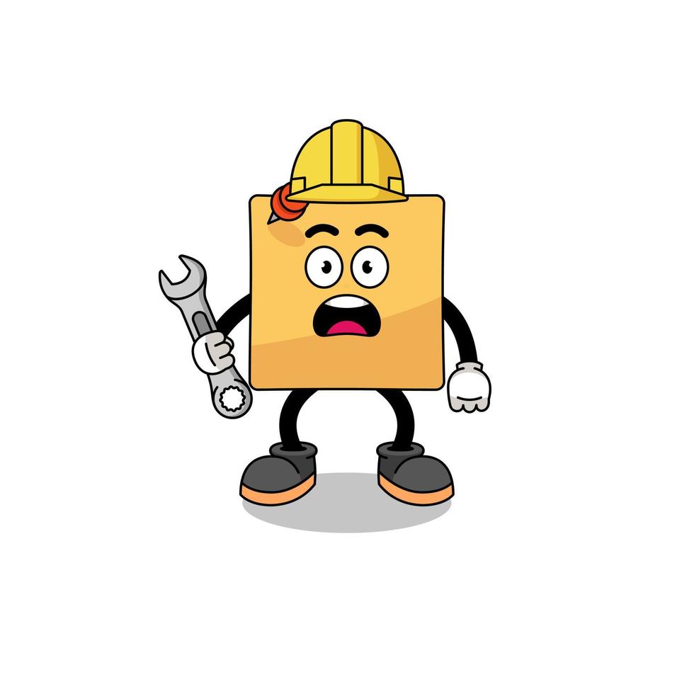 Character Illustration of sticky note with 404 error vector