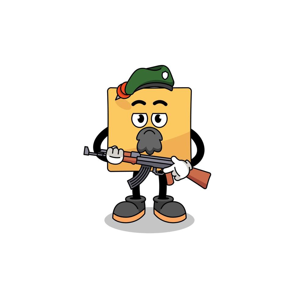 Character cartoon of sticky note as a special force vector