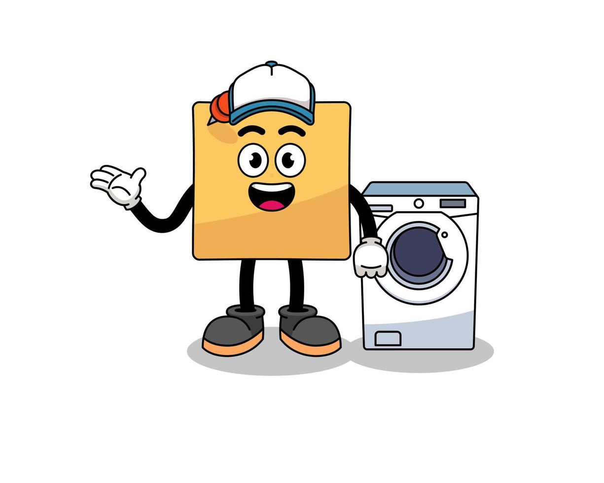 sticky note illustration as a laundry man 20577816 Vector Art at Vecteezy
