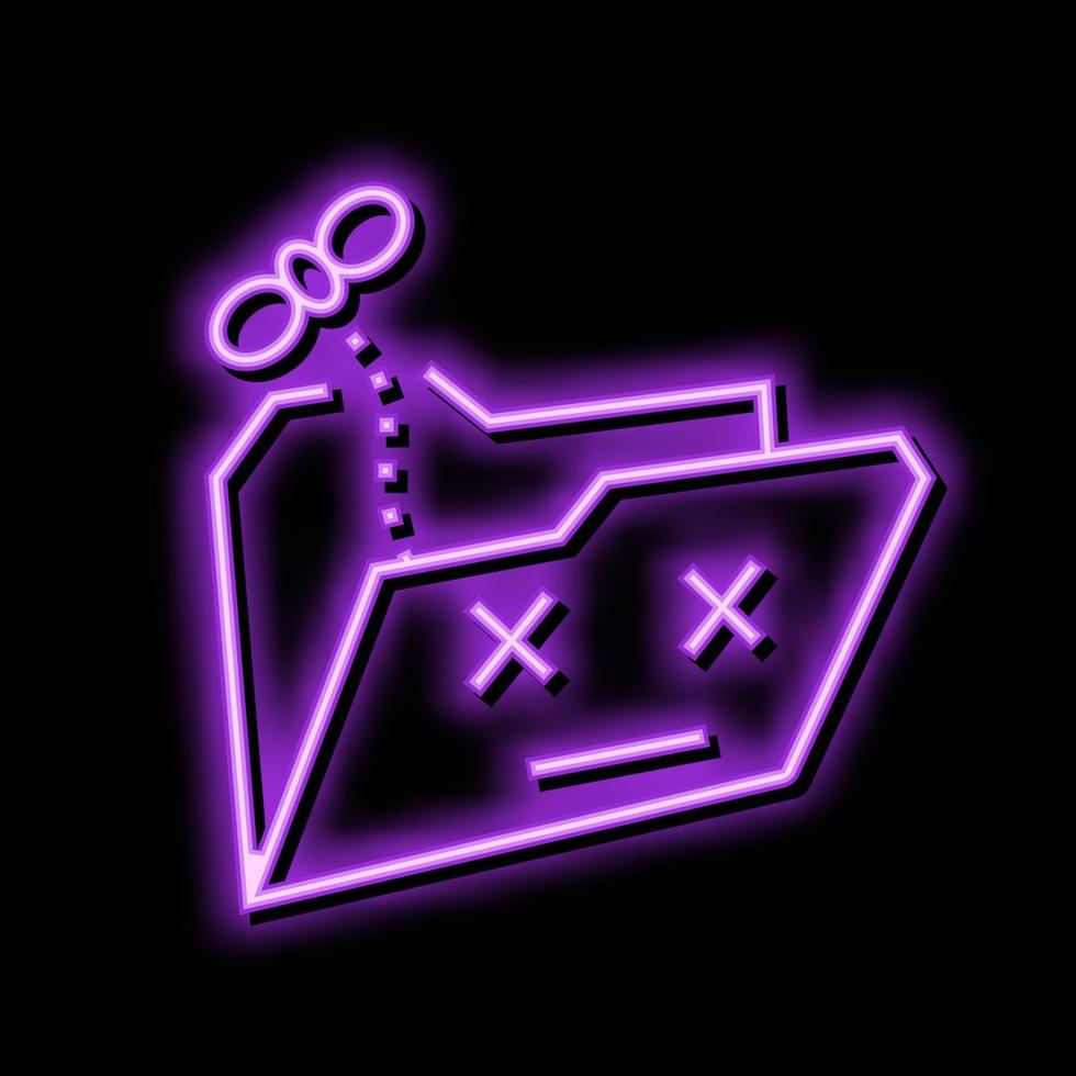 empty folder neon glow icon illustration vector