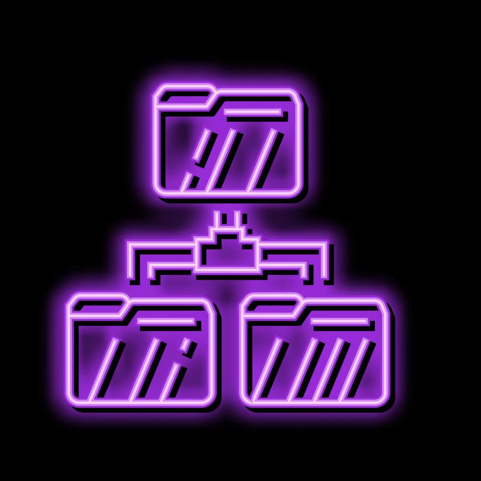 directory folder neon glow icon illustration vector