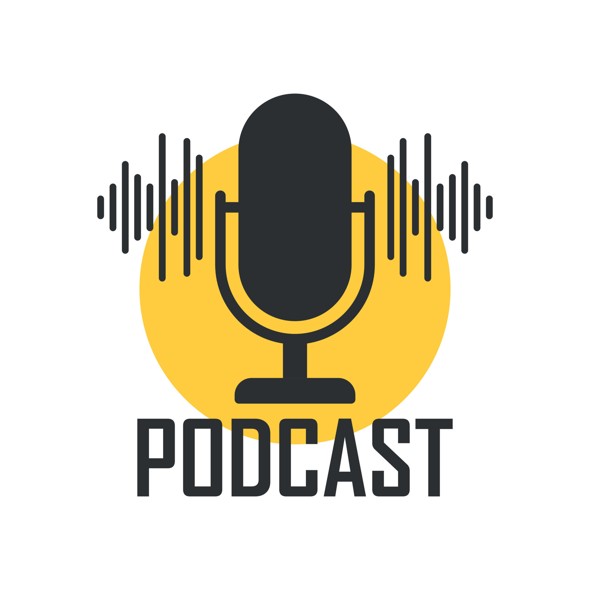 Podcast microphone icon in flat style. Audio interview vector