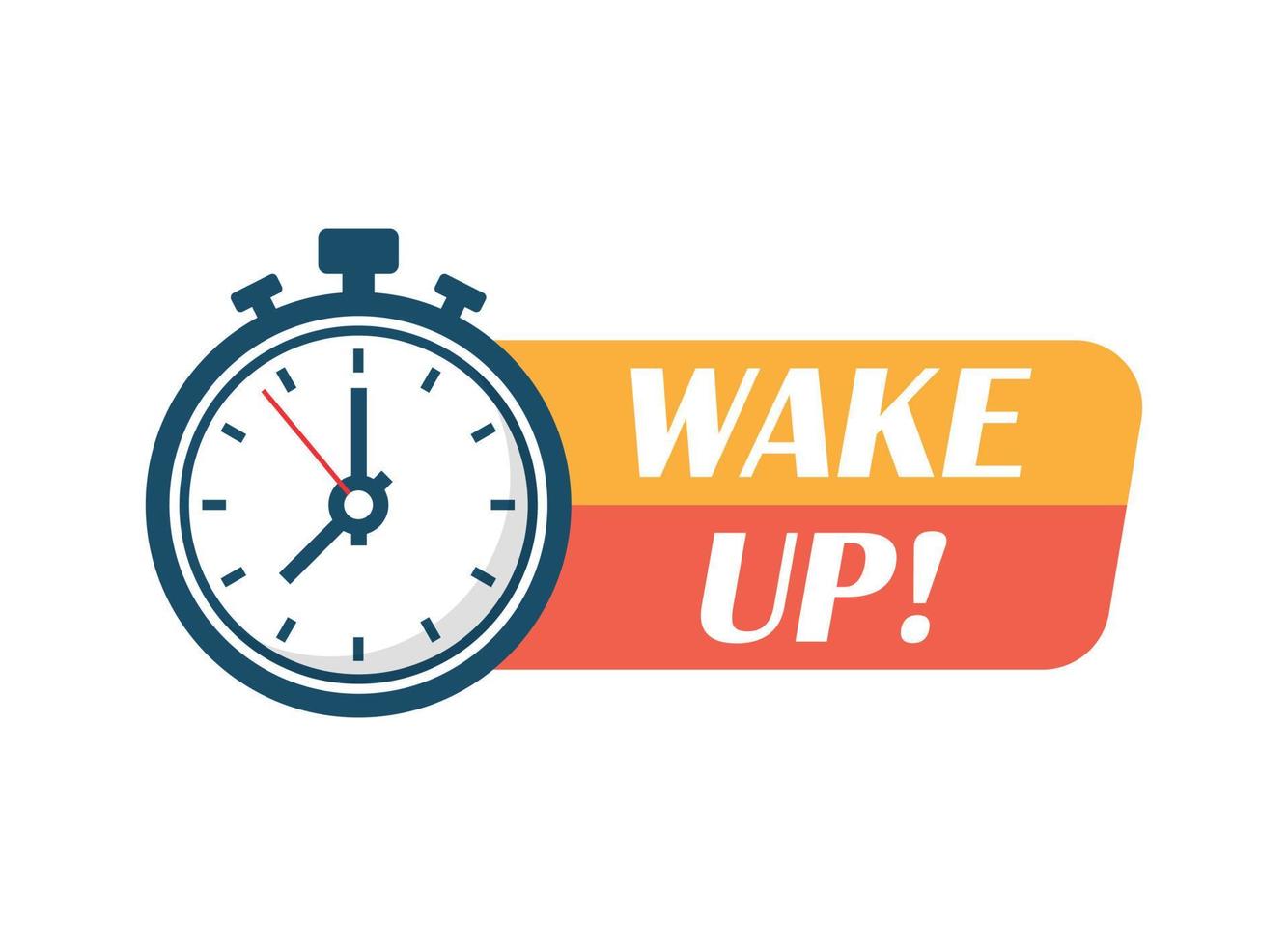 despertar arriba icono en plano estilo. bueno Mañana vector ilustración en aislado antecedentes. alarma reloj El sonar y mañanas despierta firmar negocio concepto.