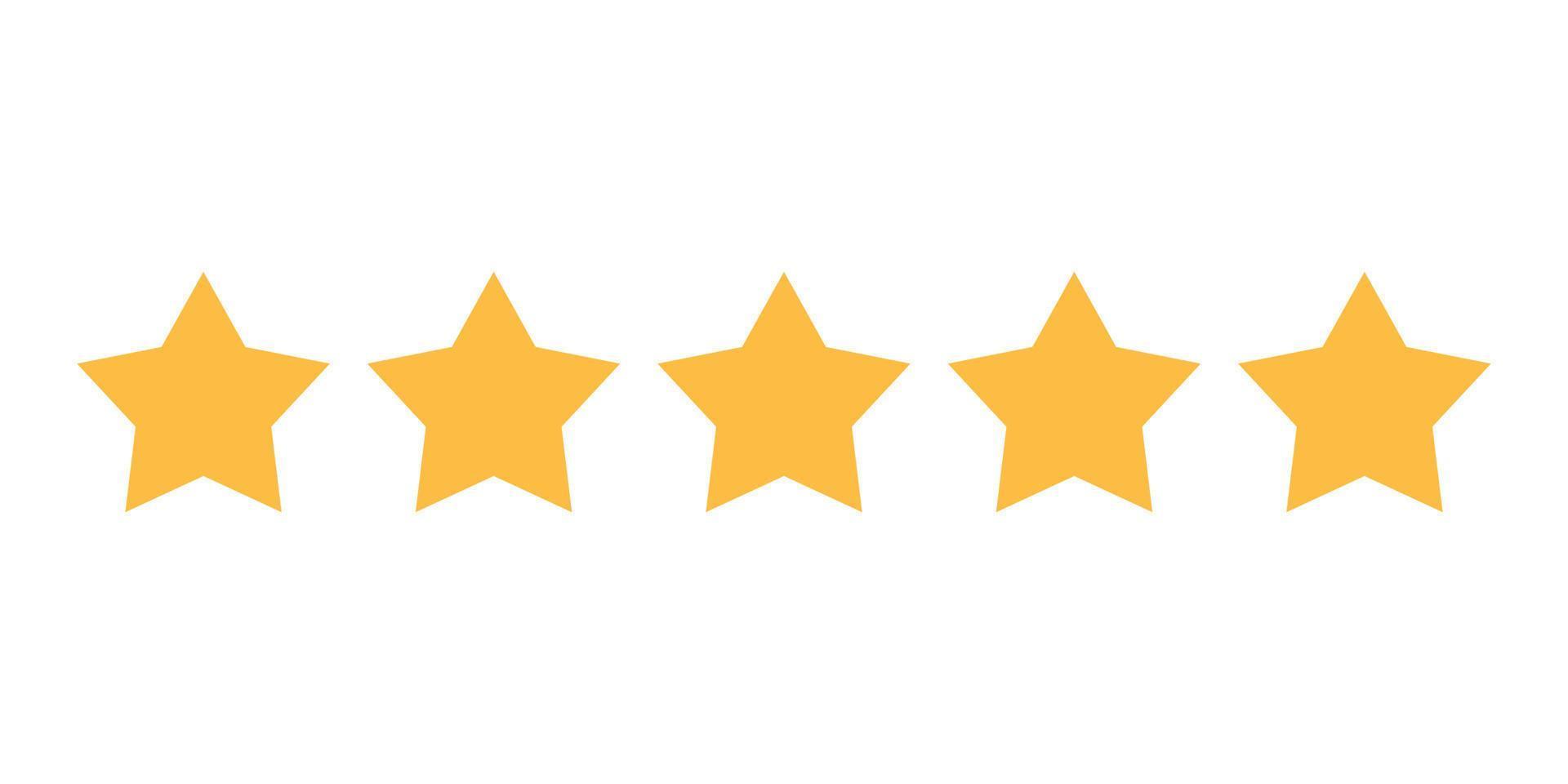 Five stars icon in flat style. Customer product rating vector illustration on isolated background. Review feedback sign business concept.