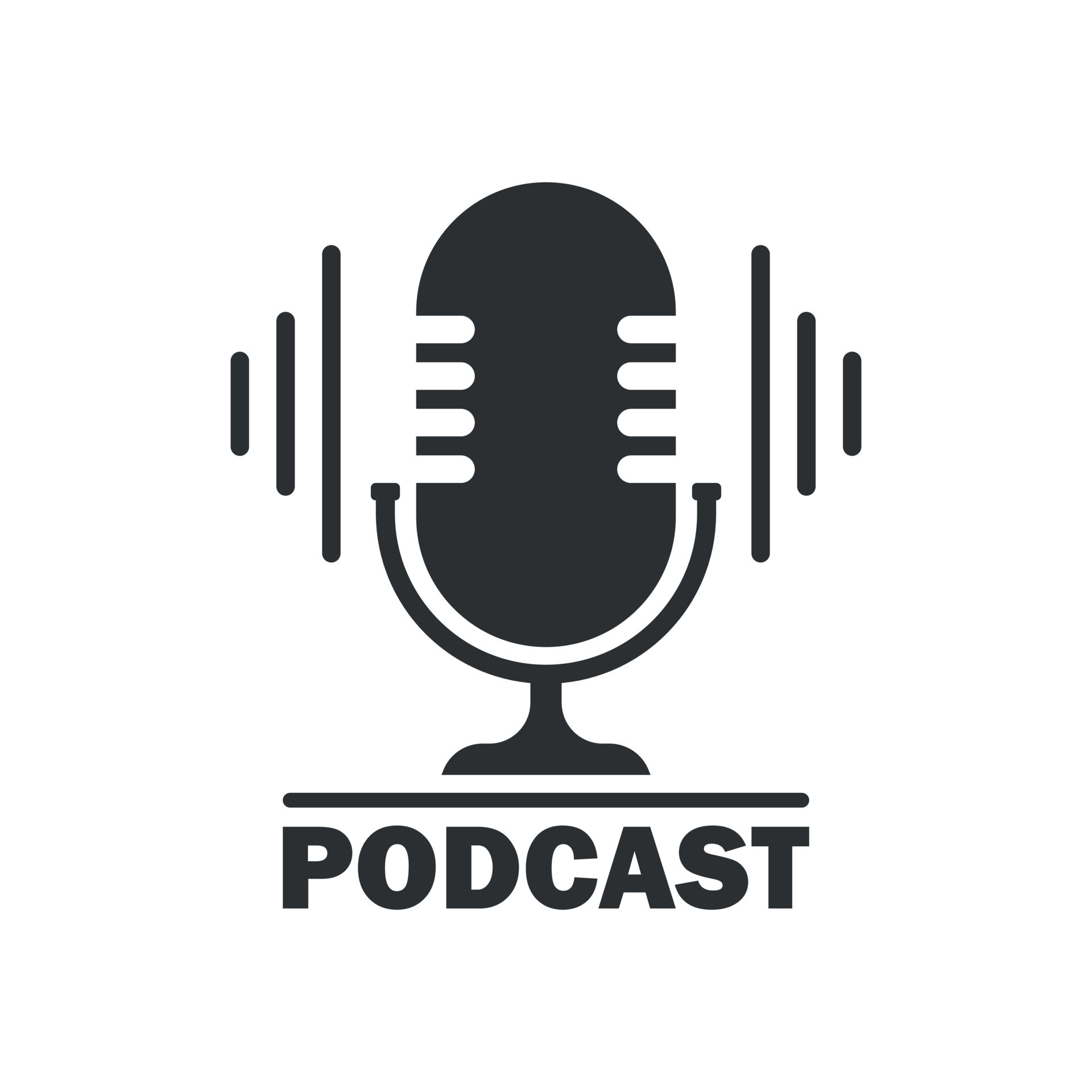 Podcast microphone icon in flat style. Audio interview vector