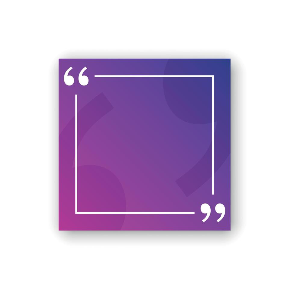 Quote frame blank template icon in flat style. Empty speech bubble vector illustration on isolated background. Textbox sign business concept.