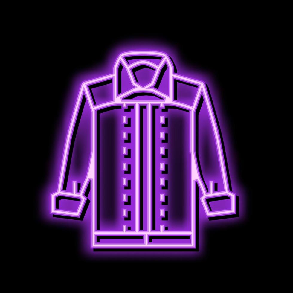 jacket denim neon glow icon illustration vector