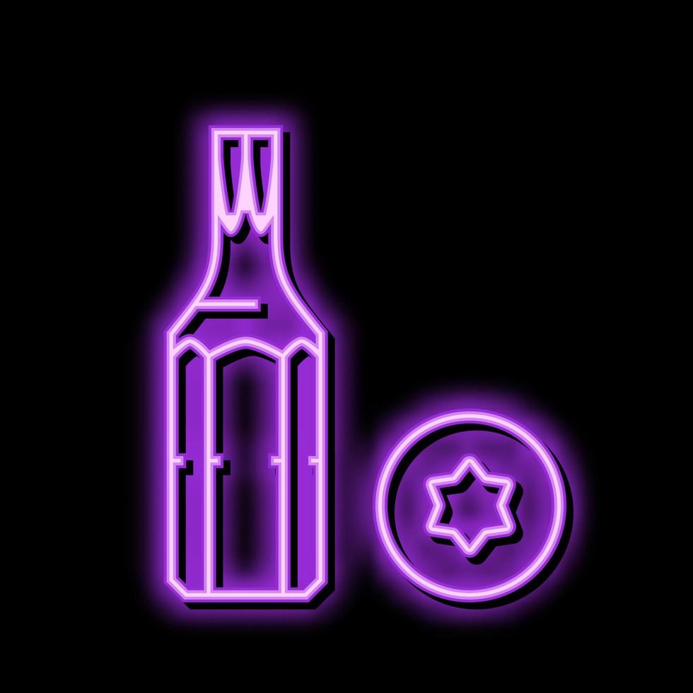 torx drive screwdriver bit neon glow icon illustration vector