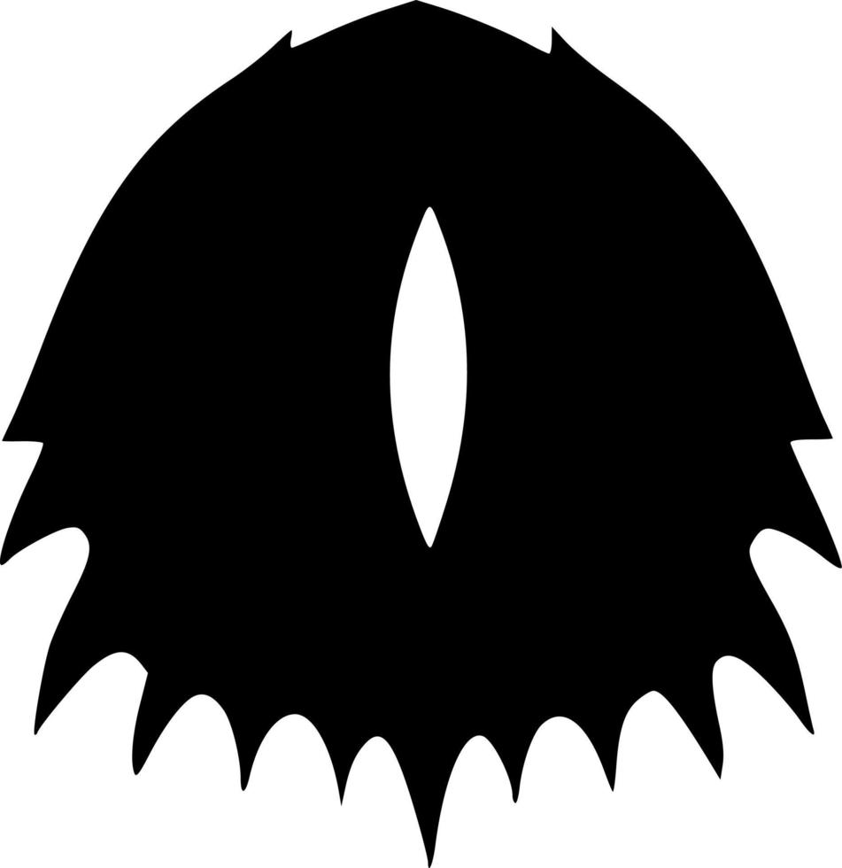black and white of evil monster vector